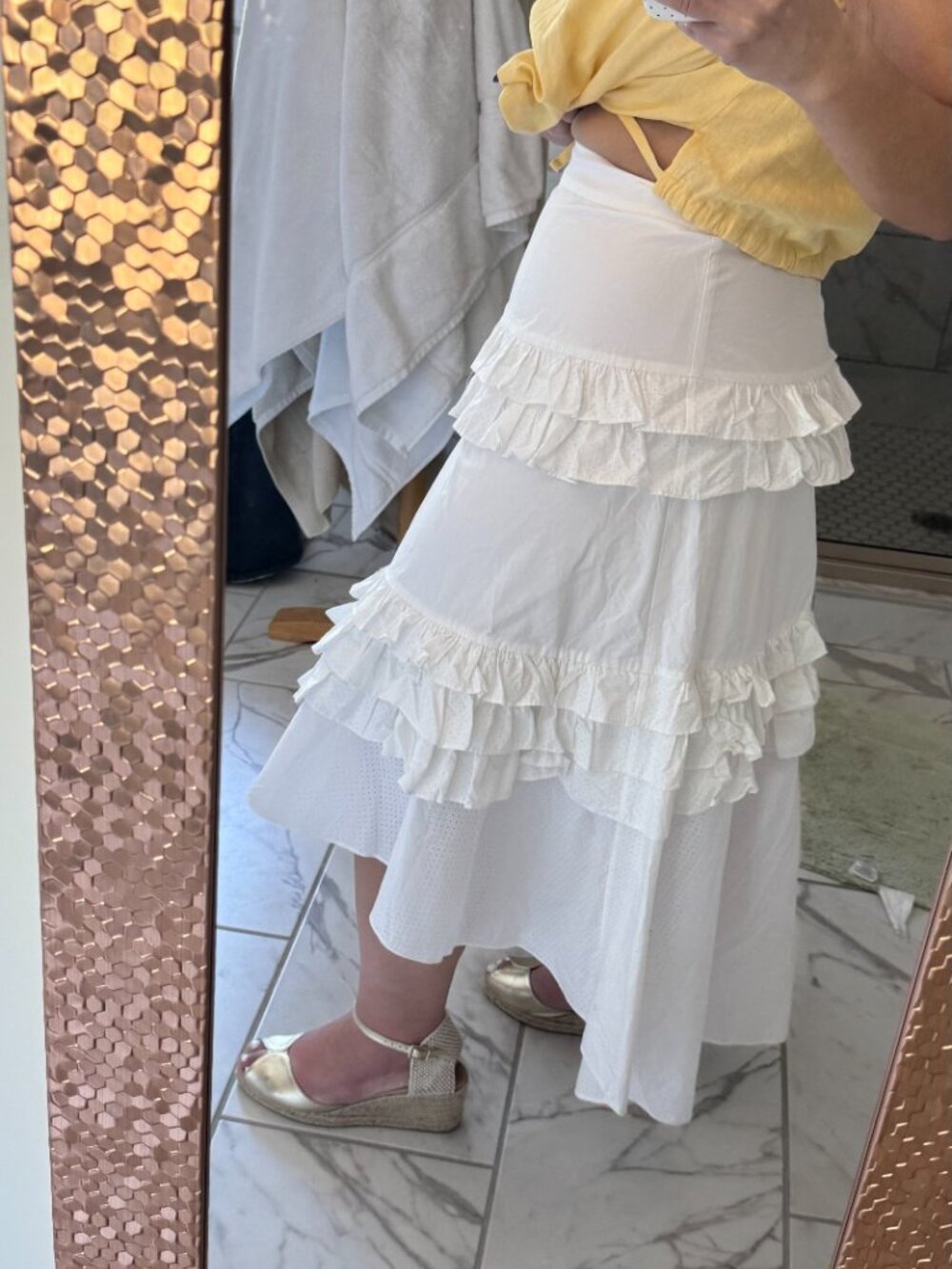 rose & Poetry Fannie High-Low Hi Asymmetrical tiered Ruffled Skirt Small S - Picture 8 of 16
